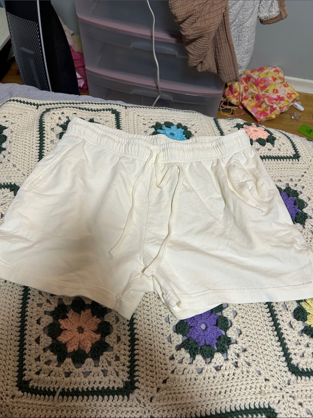 Off white comfy cotton shorts
